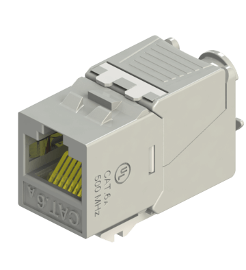 180° STP Connecting-Hardware Keystone Jack,  Tool-Free, Slim Size, EC verified