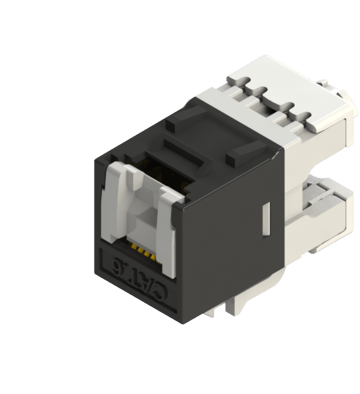 180° UTP Connecting-Hardware Keystone Jack,  Punch-Down, Slim Size, Dust-Cap Type