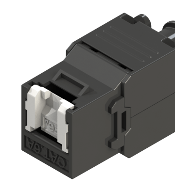180° UTP Connecting-Hardware Keystone Jack,  Tool-Free, Dust-Cap Type
