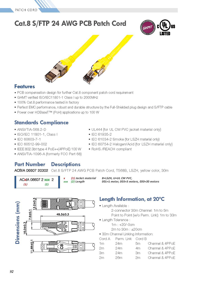 P092 Cat.8 S/FTP 24 AWG