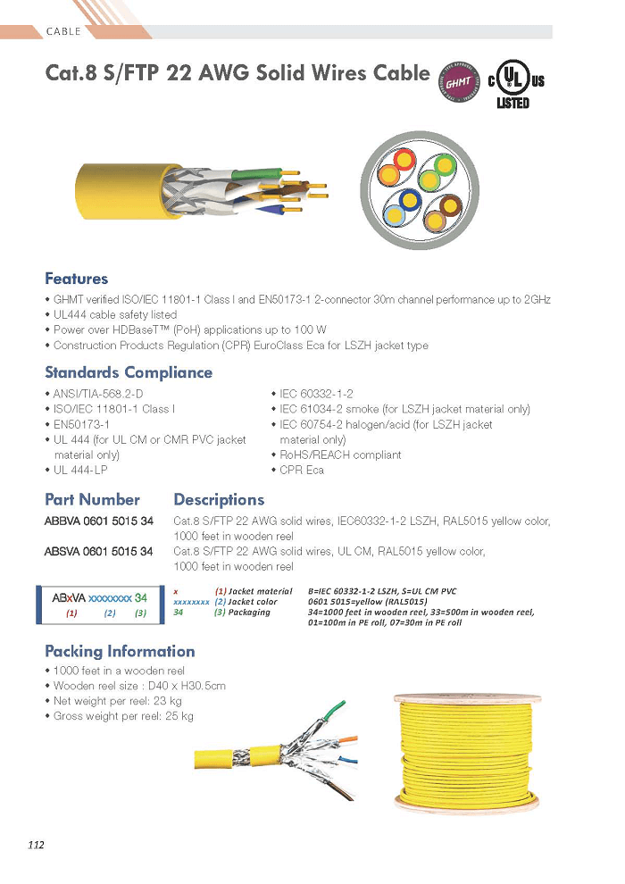 P112 Cat.8 S/FTP 22 AWG