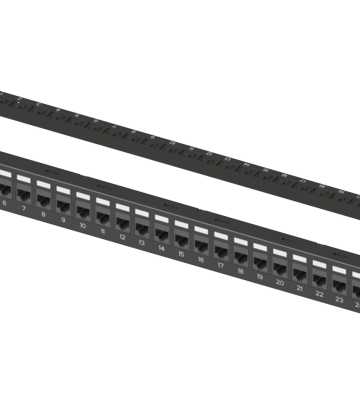 180° Cat.6A UTP Connecting-Hardware Patch Panel 1U-24port, ETL verified