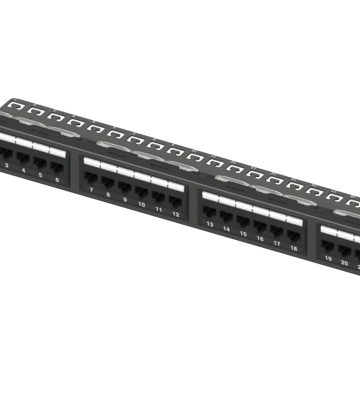 180° Cat.6 UTP Connecting-Hardware Patch Panel 1U-24port, ETL verified