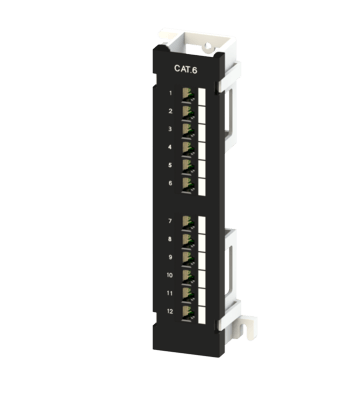 180°UTP Permanent-Link Patch Panel,  Mini Type with 89D Bracket, Vertical 12-port
