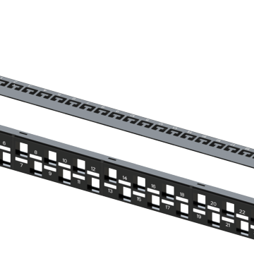 180˚Cat.6A UTP Keystone Panel, 1U-24 Port