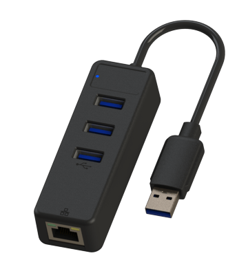 3-Port USB 3.0 Hub with Gigabit Ethernet